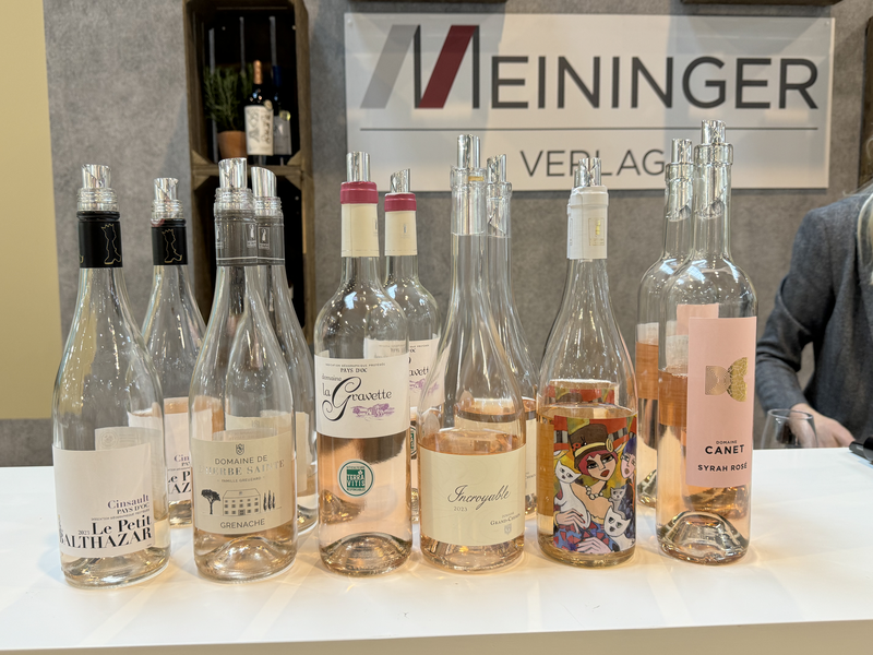 Rosé-Weinprobe Meininger Verlag auf der ProWein 2024 in Zusammenarbeit mit Pays d Oc IGP